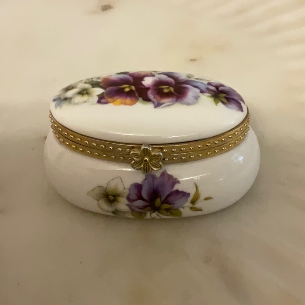 Floral Porcelain Jewelry Box